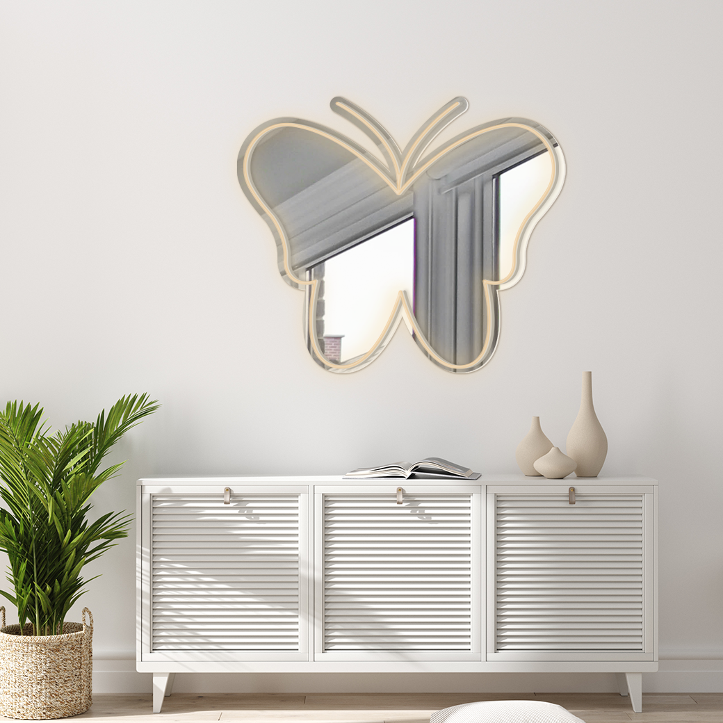 Espejo Neón Butterfly - balcru #color_blanco cálido