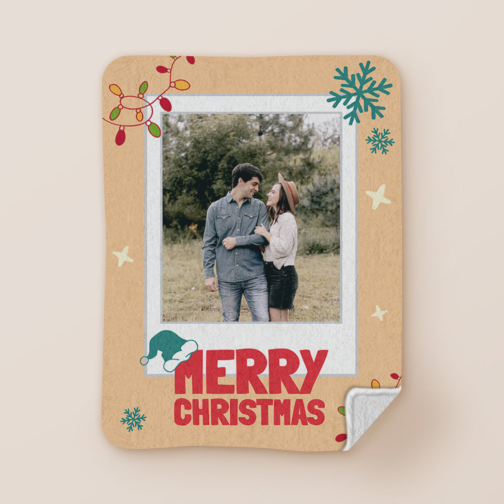 Cobija frazada personalizable Merry Christmas II