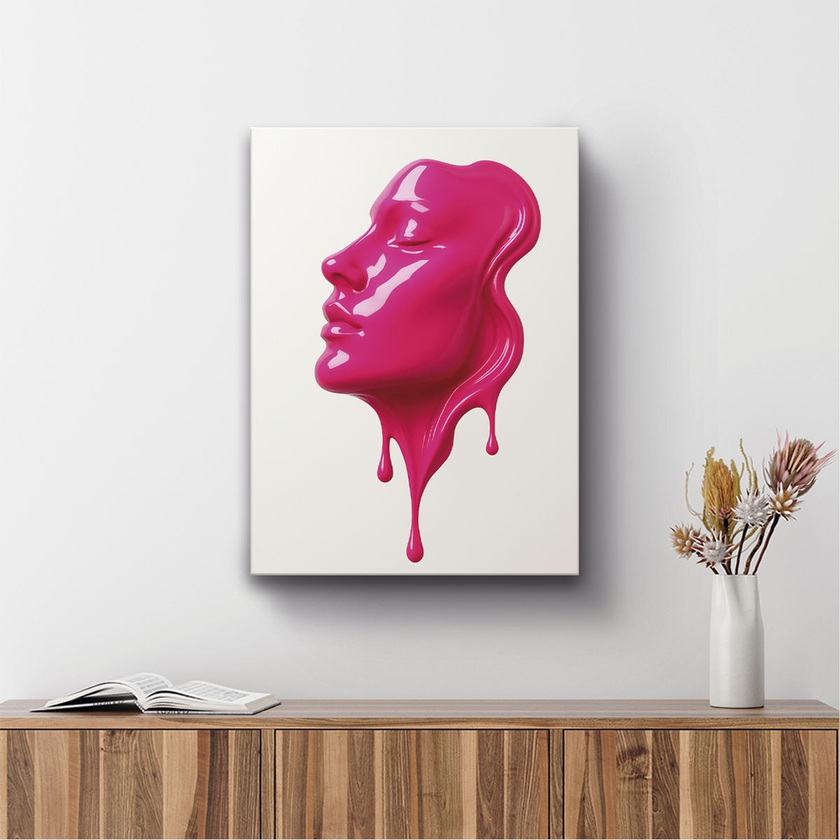 Cuadro acrílico - rostro liquido rosa balcru #Tipo_Canvas