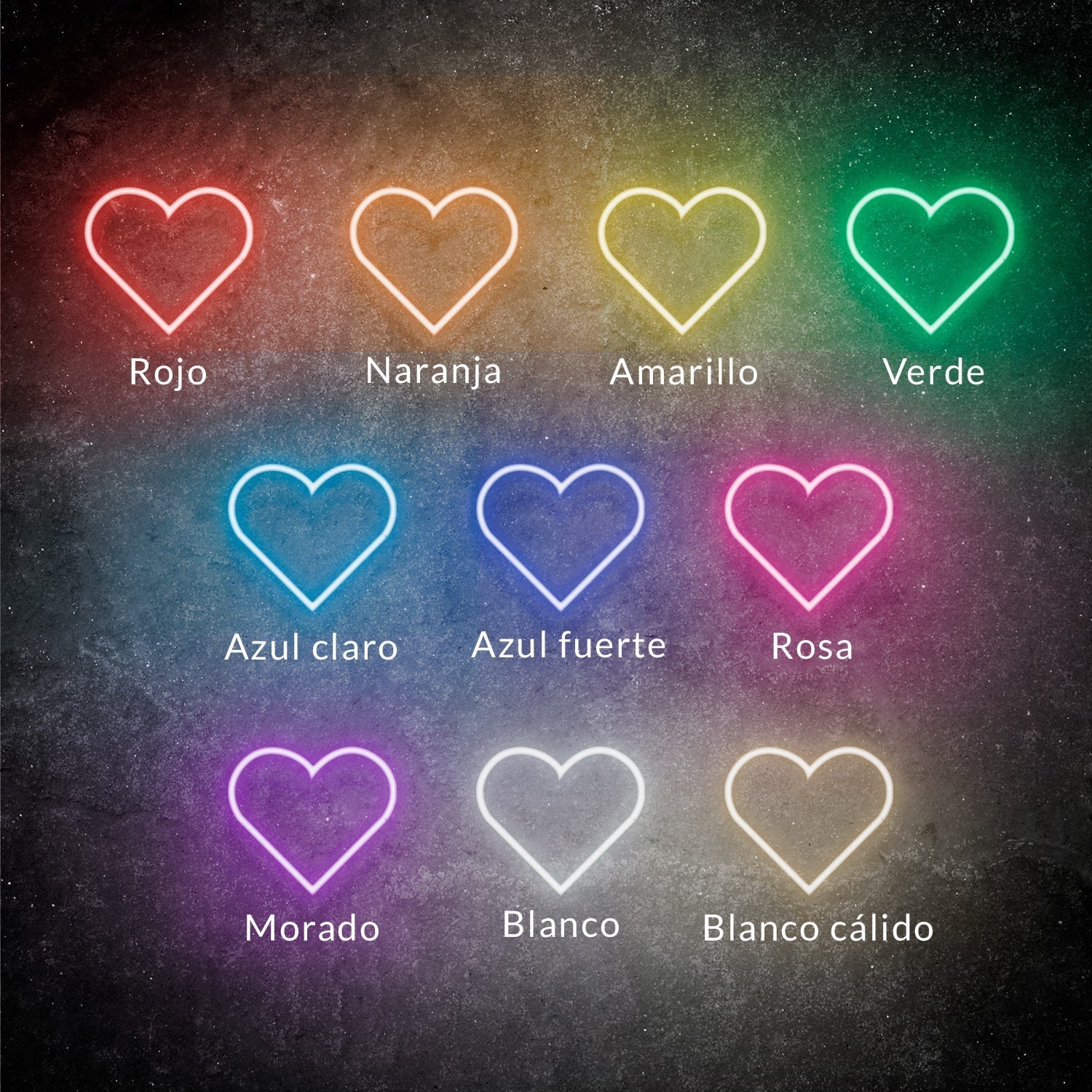 Espejo Neón Corazón Personalizable