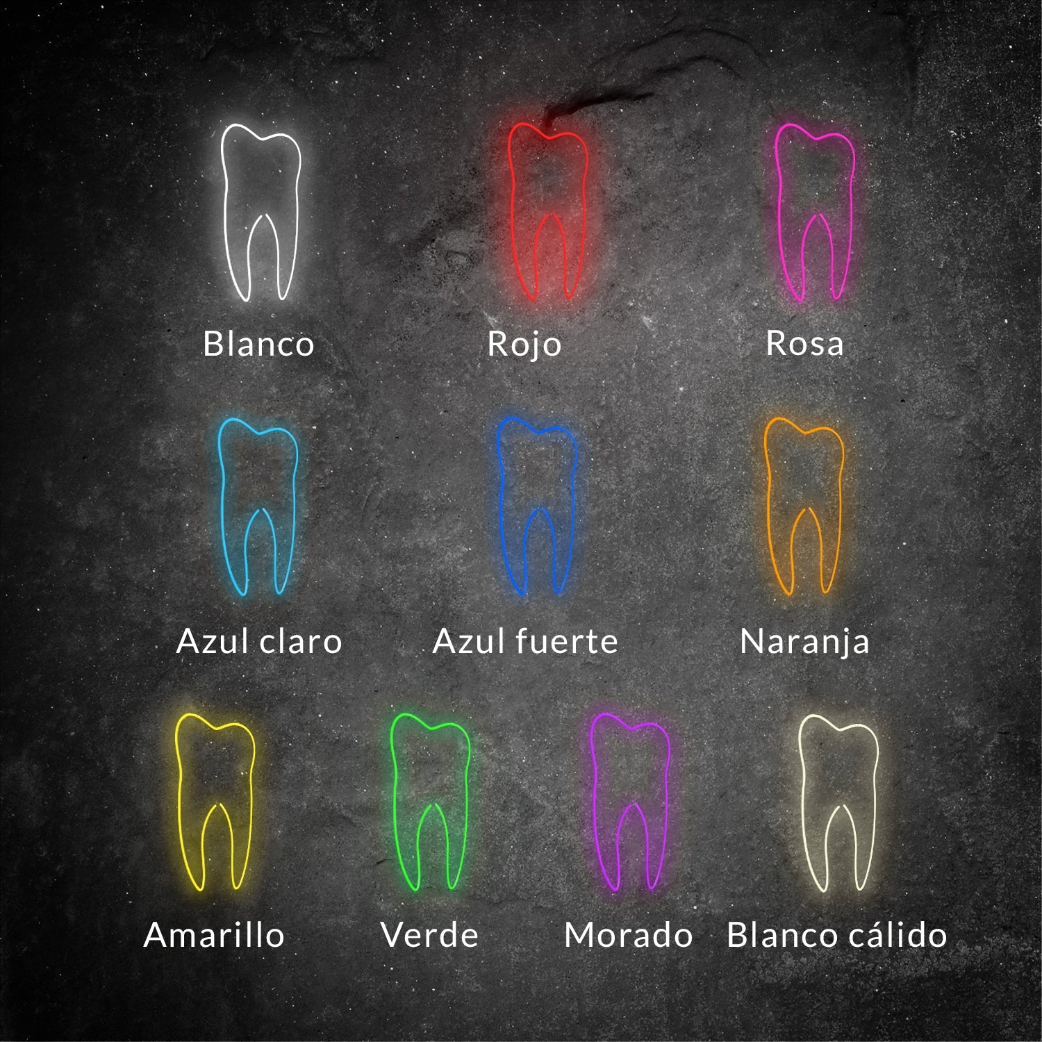 Espejo Neón Silueta dental