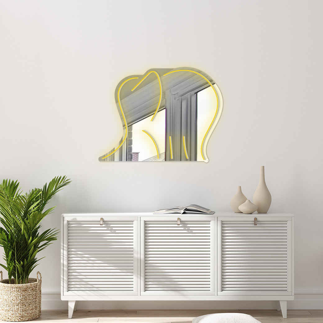 Espejo Neón Elefante - balcru #color_amarillo