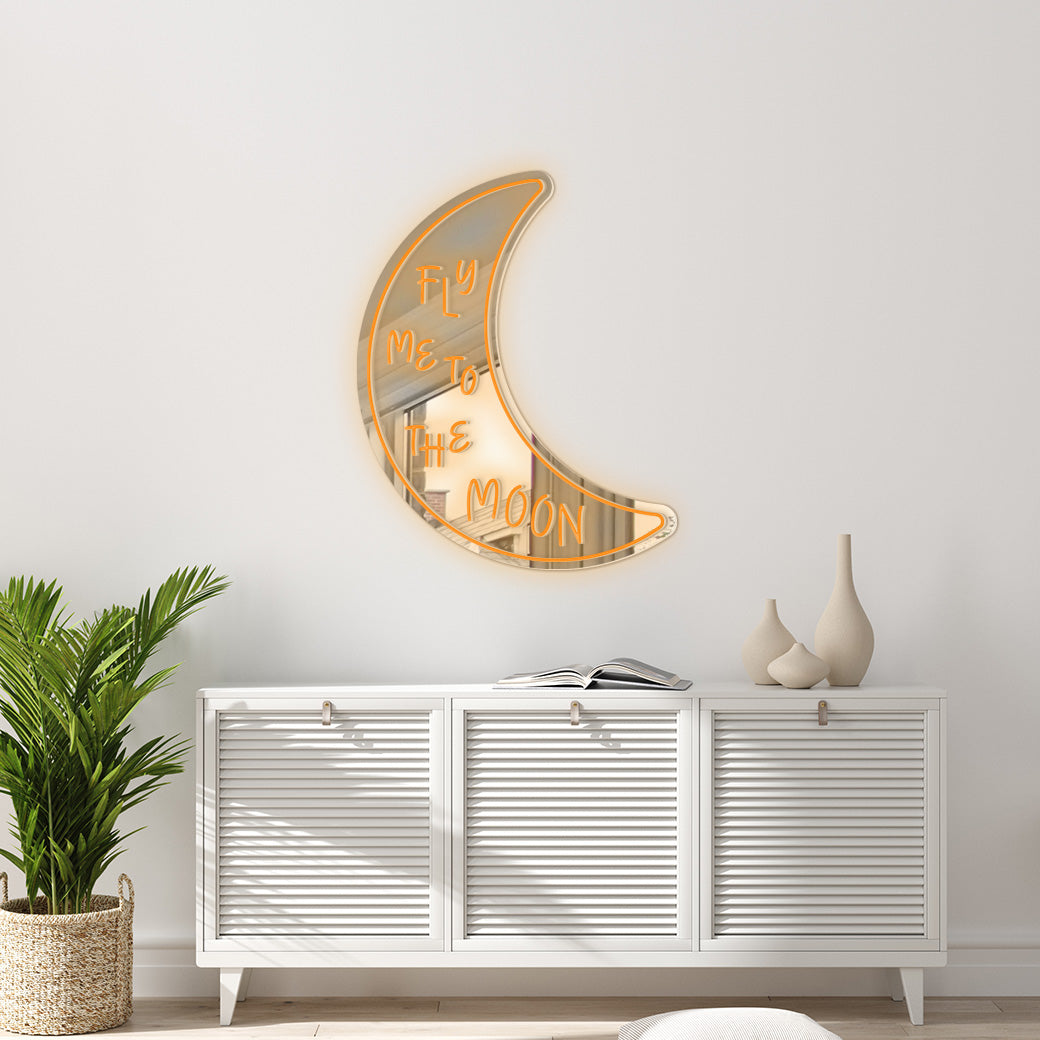 Espejo Neón Fly Me To The Moon