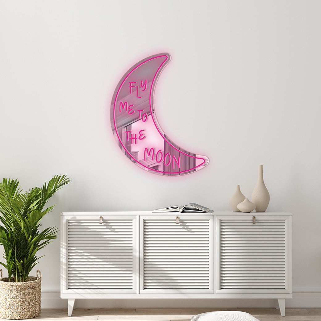 Espejo Neón Fly Me To The Moon