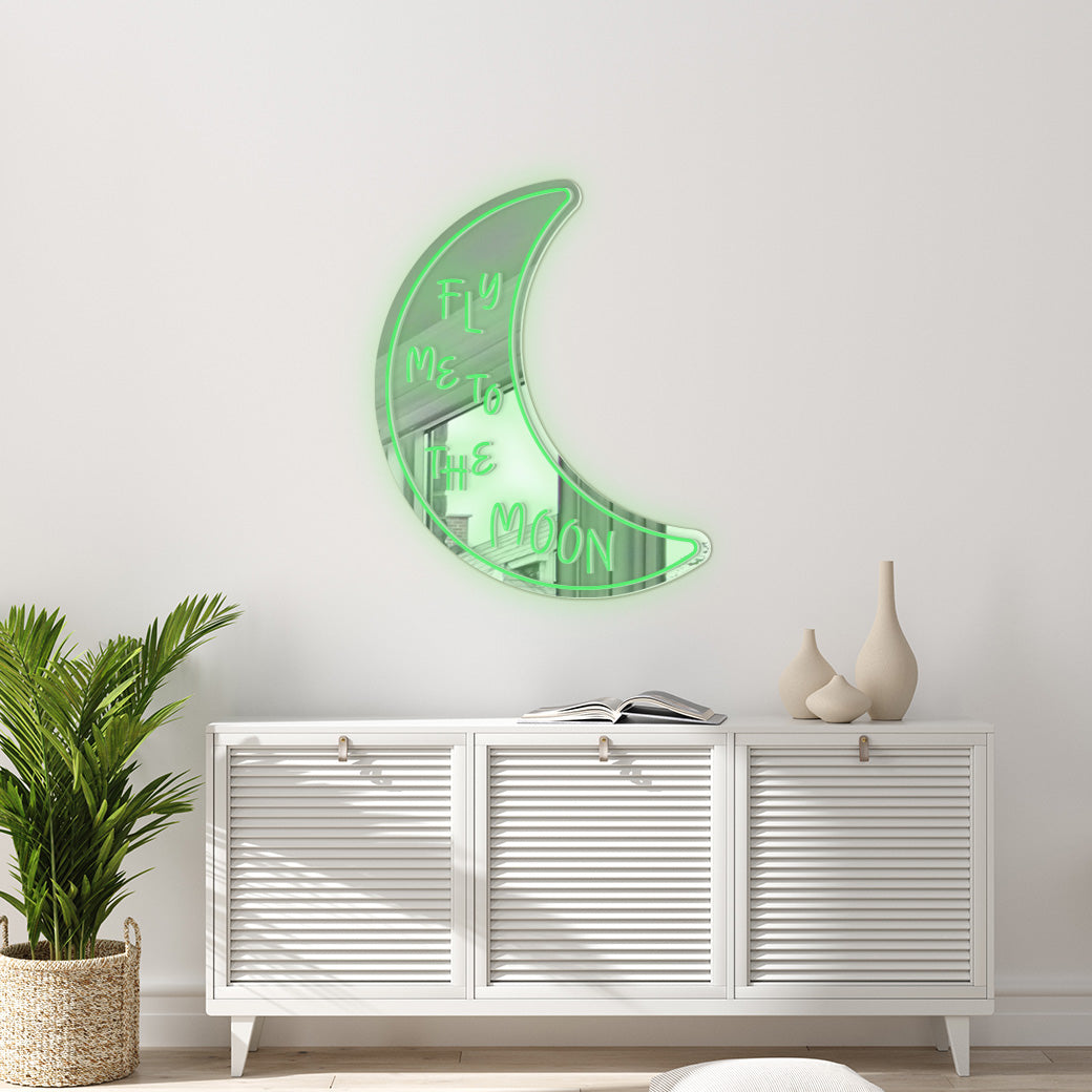 Espejo Neón Fly Me To The Moon