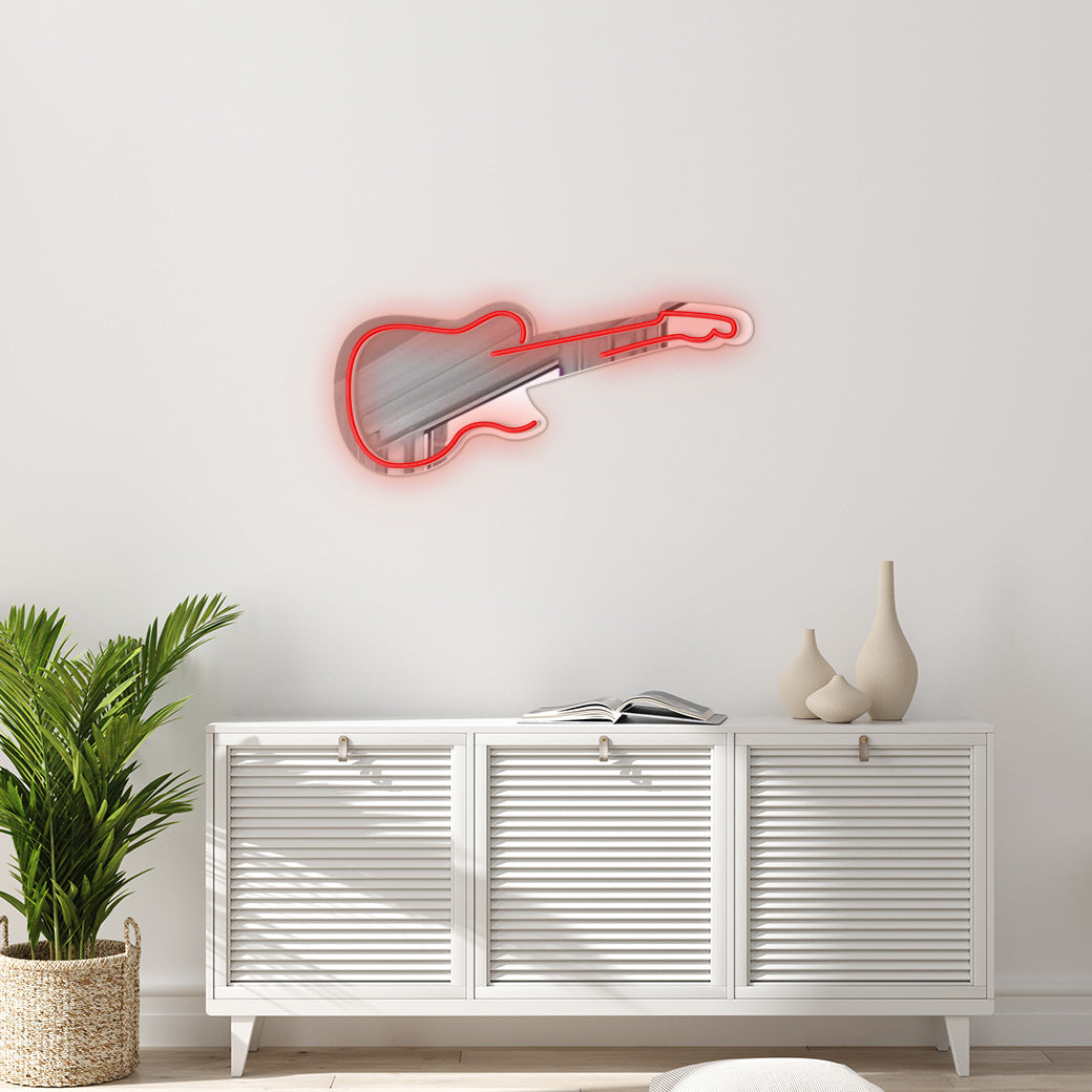 Espejo Neón Guitarra - balcru #color_rojo