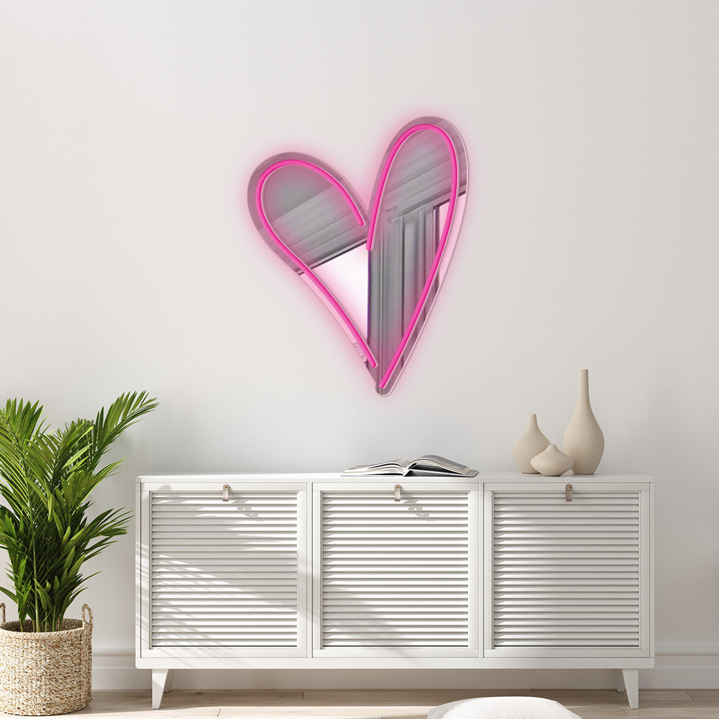 Espejo Neón Heart mirror - balcru #color_rosa