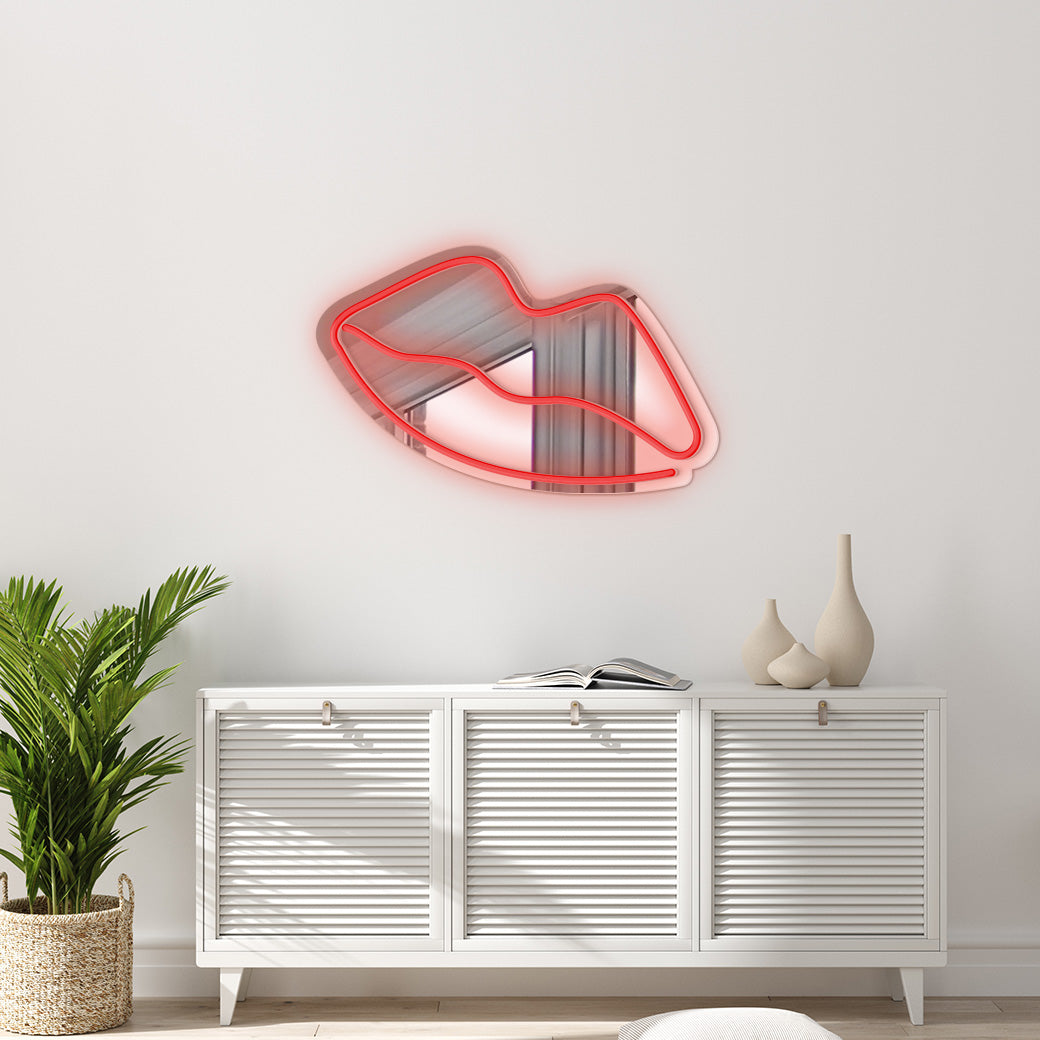 Espejo Neón Labios - balcru #color_rojo