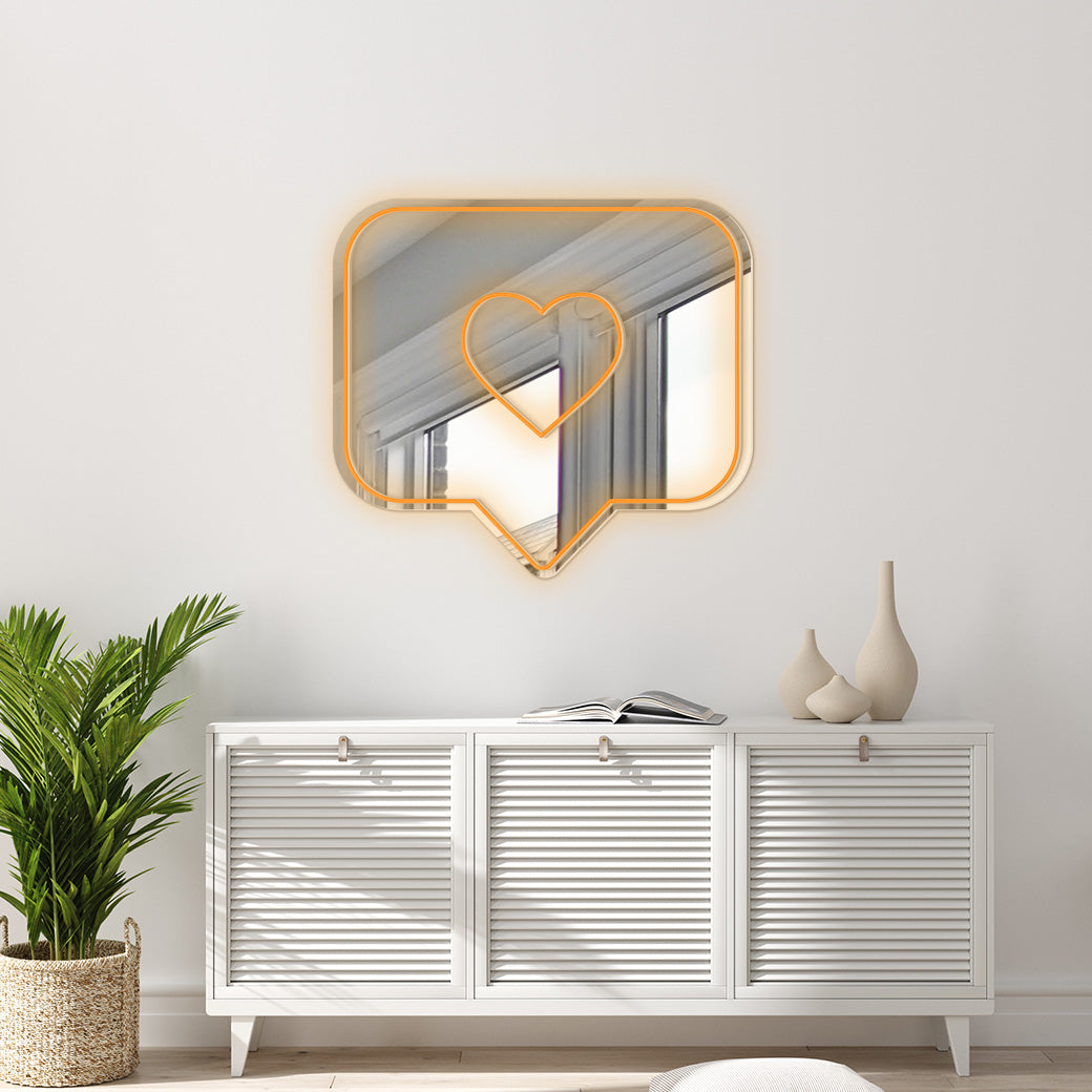 Espejo Neón Like - balcru #color_naranja