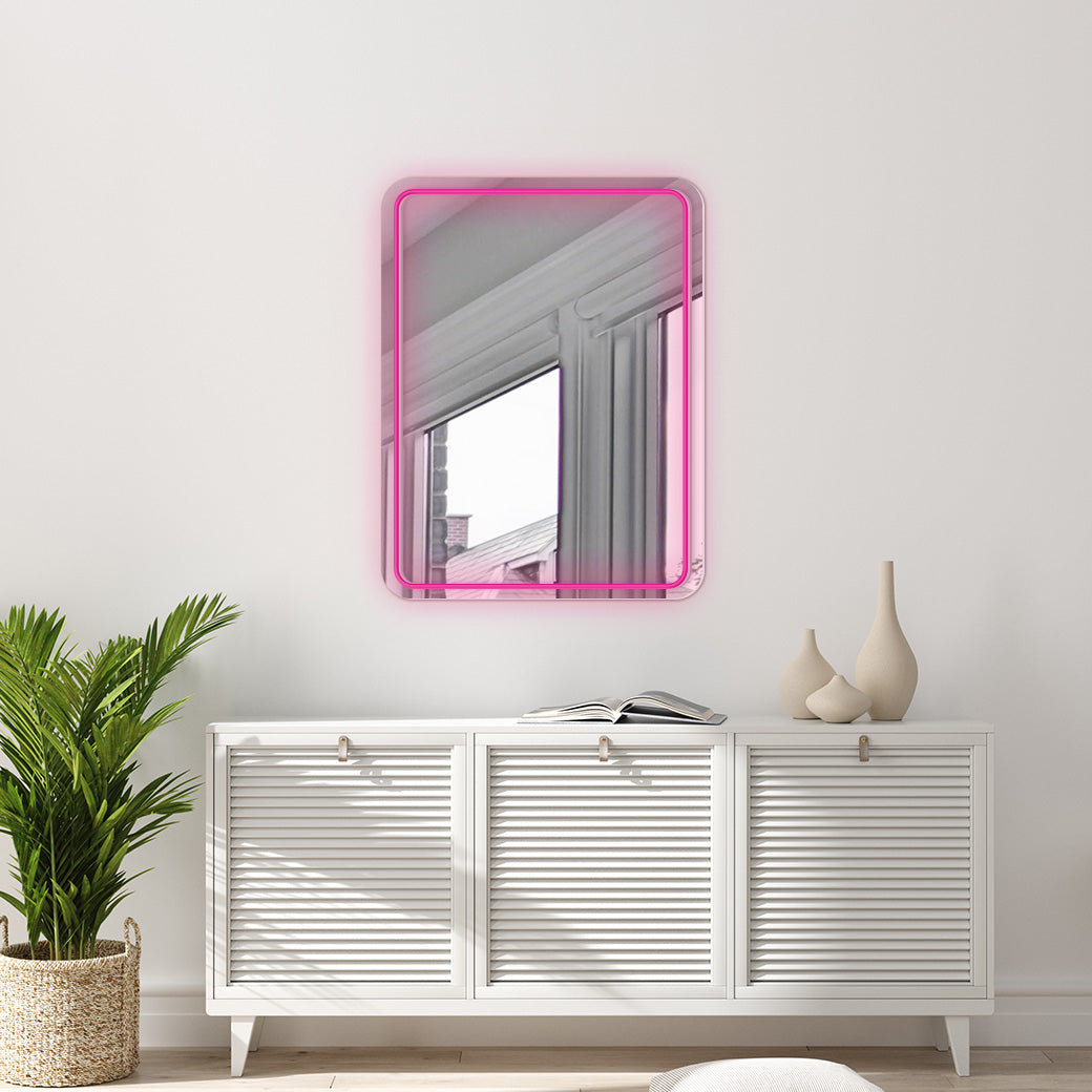 Espejo Neón Rectángulo - balcru #color_rosa