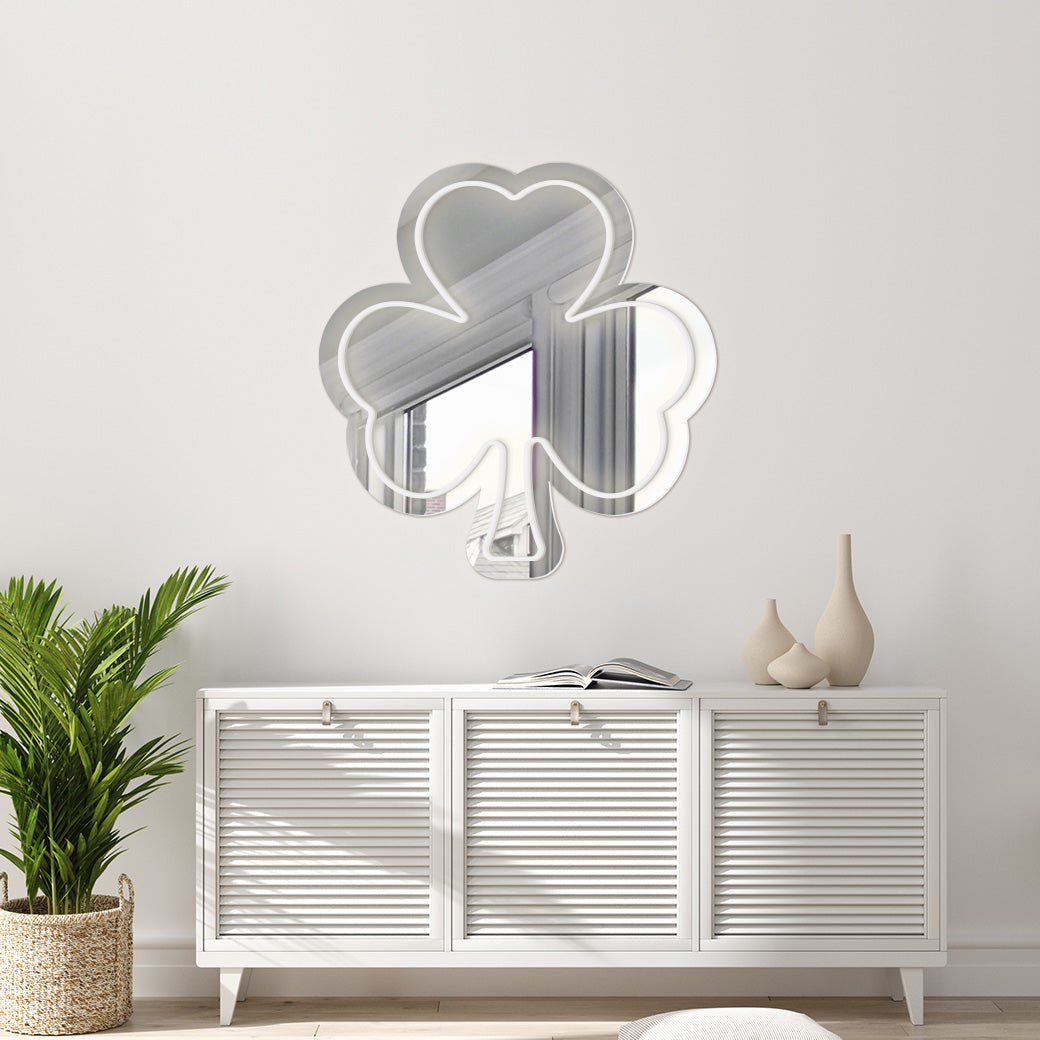 Espejo Neón Trébol