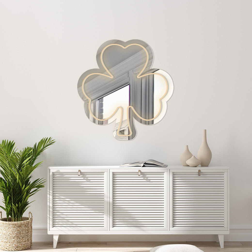 Espejo Neón Trébol