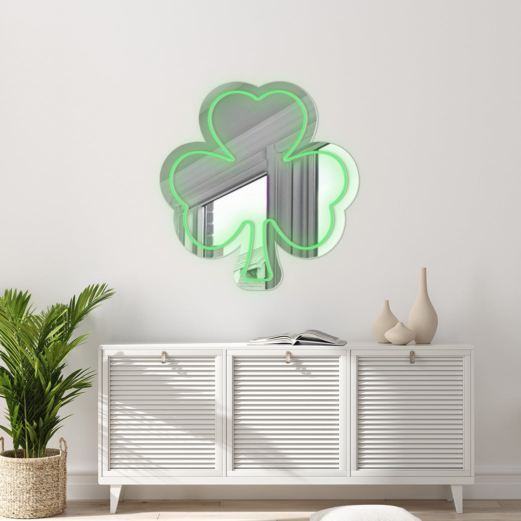 Espejo Neón Trébol - balcru #color_verde