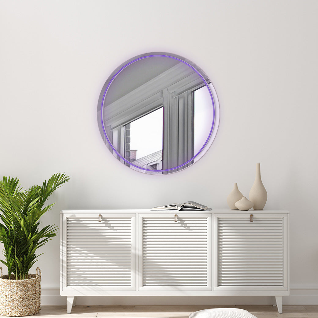 Espejo Neón Círculo - balcru #color_morado