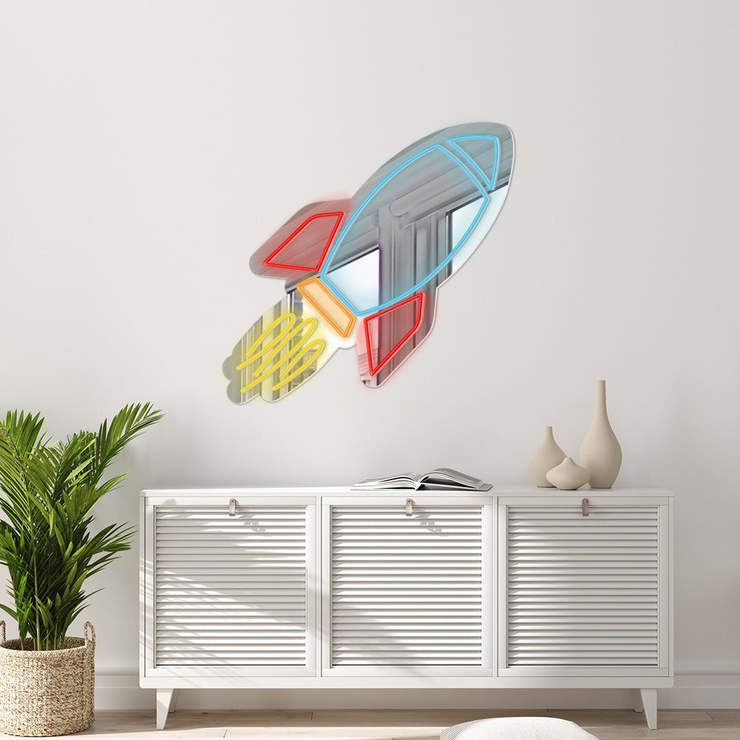 Cohete Neón - balcru #colores_amarillo naranja rojo y azul claro