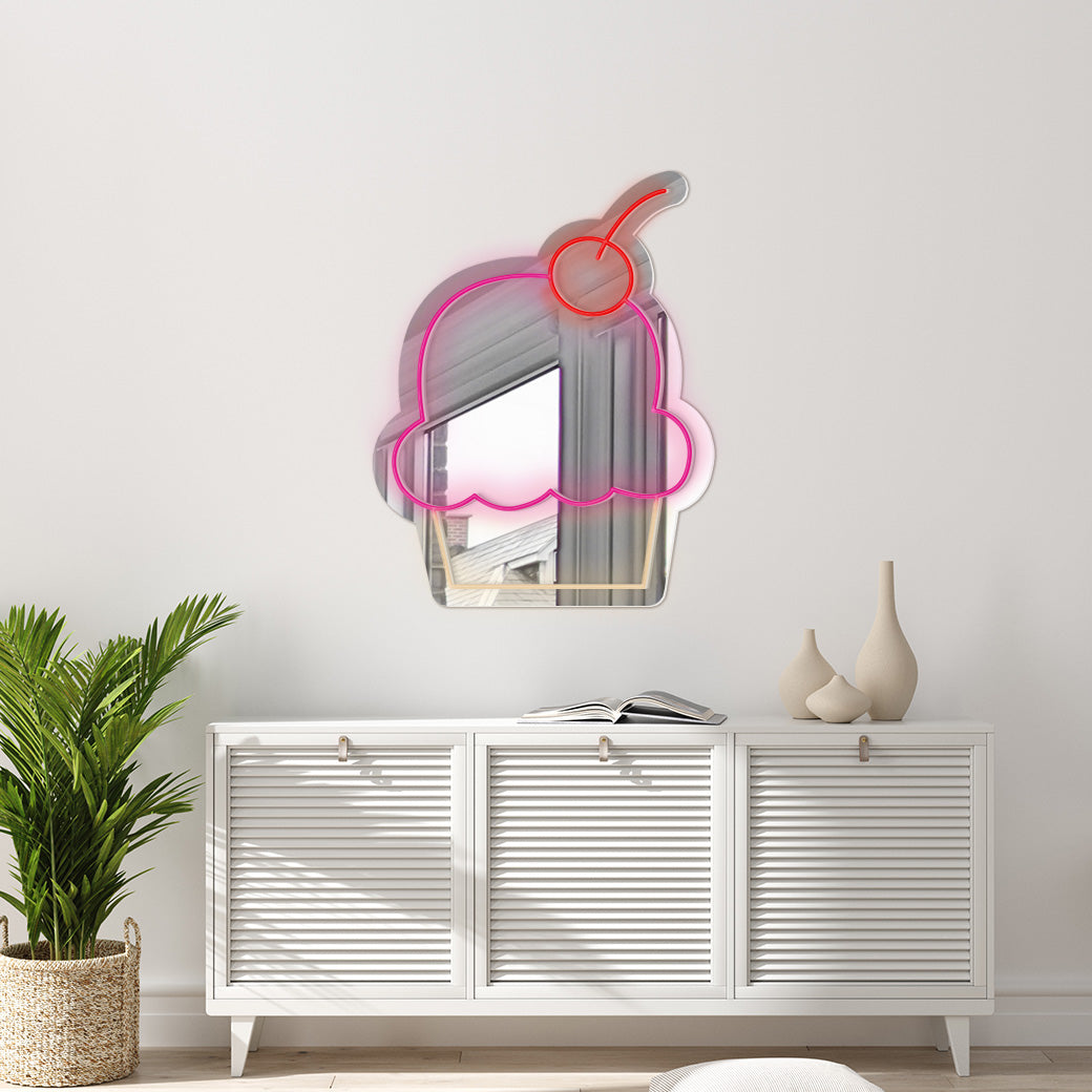 Cupcake Neón - balcru #colores_rosa rojo y blanco cálido