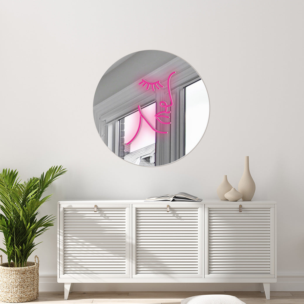 Espejo Neón face - balcru #color_rosa