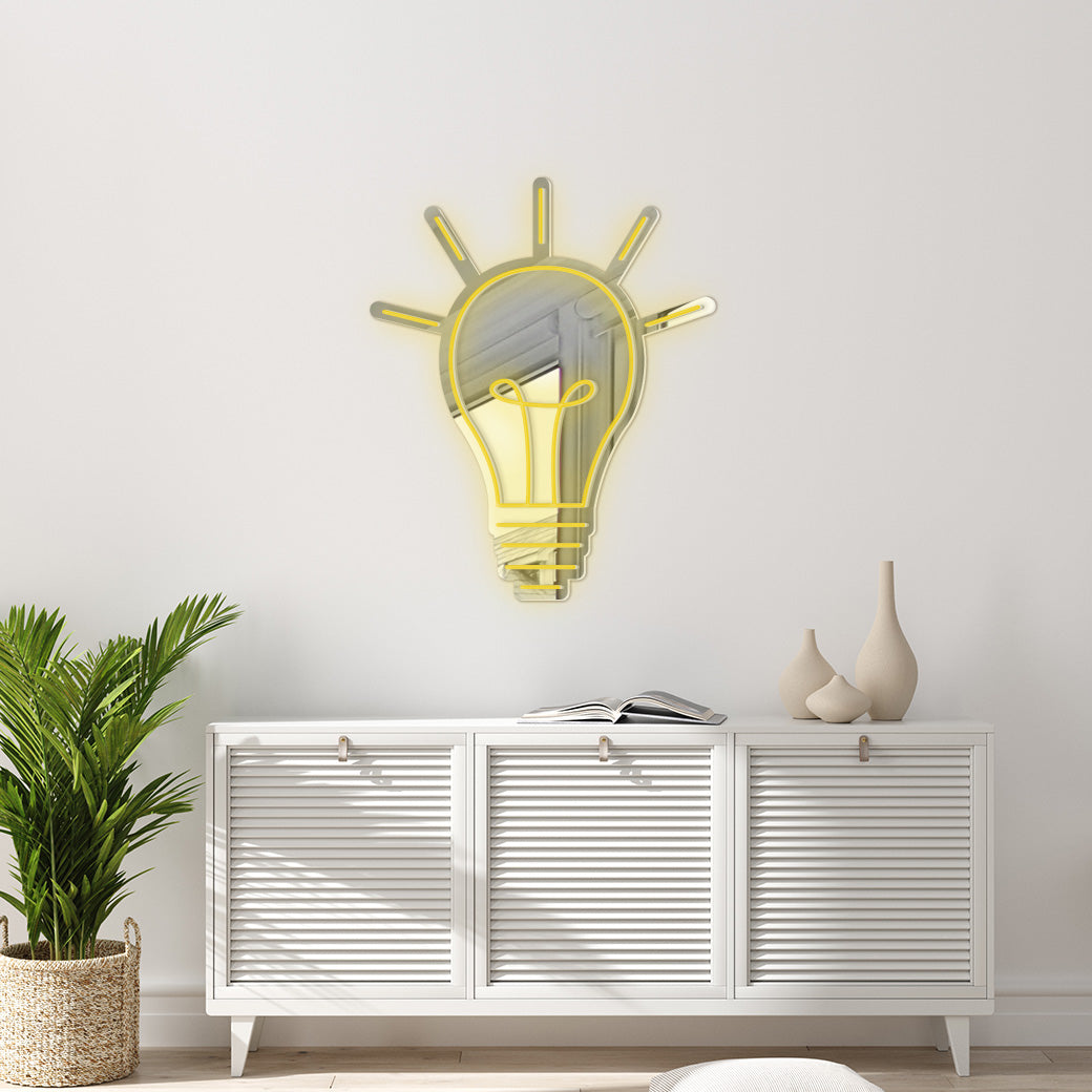 Espejo Neón Foco - balcru #color_amarillo