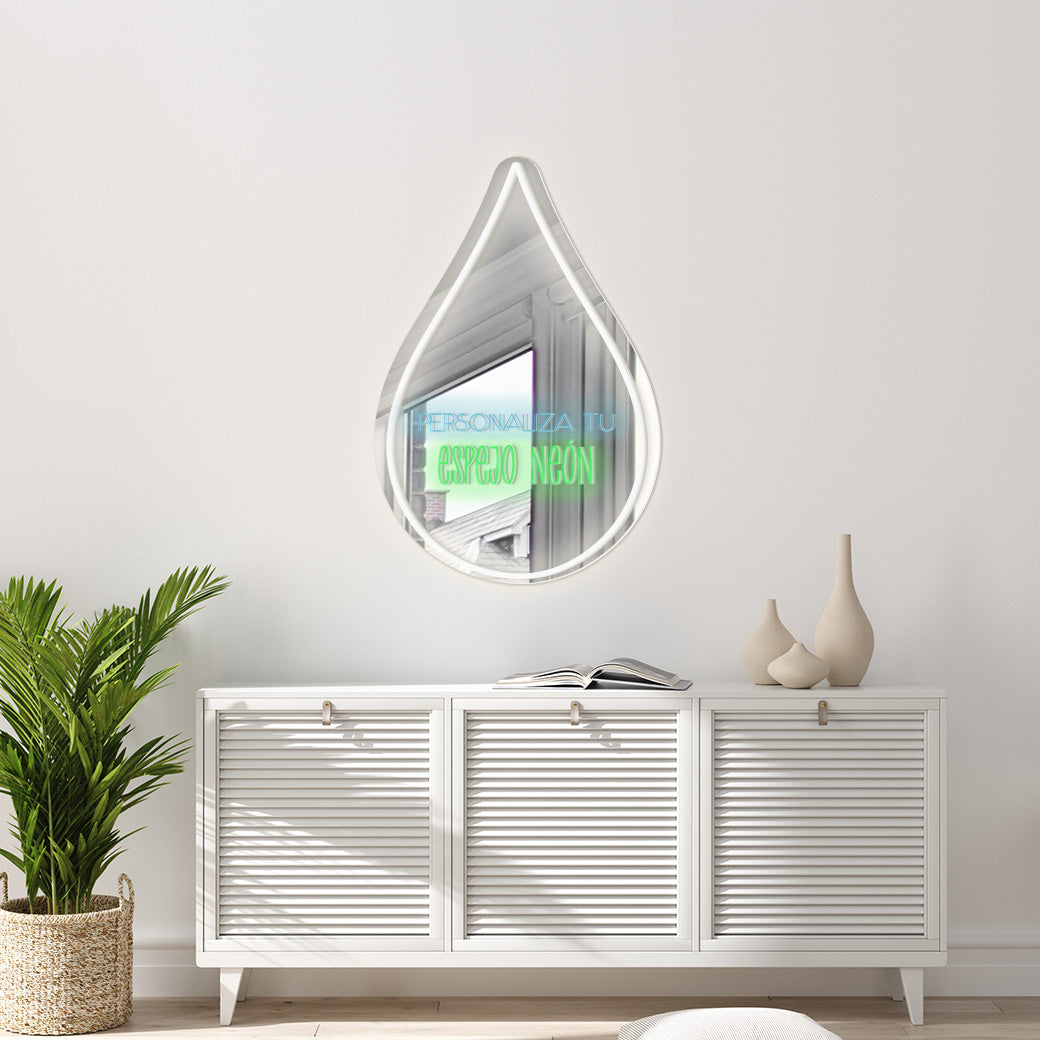 Espejo Neón Gota Personalizable