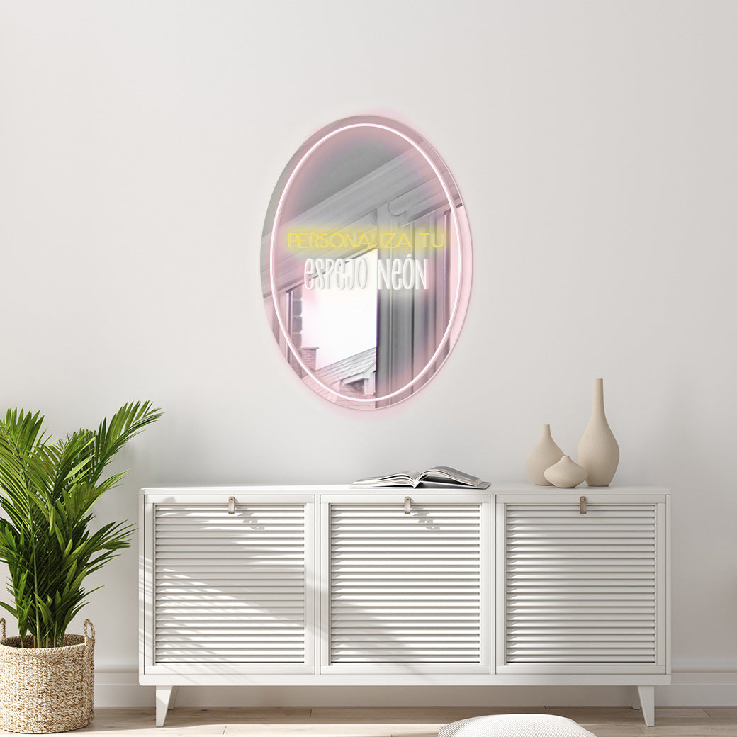 Espejo Neón Óvalo Personalizable