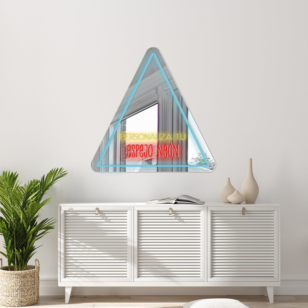 Espejo Neón Triangular Personalizable