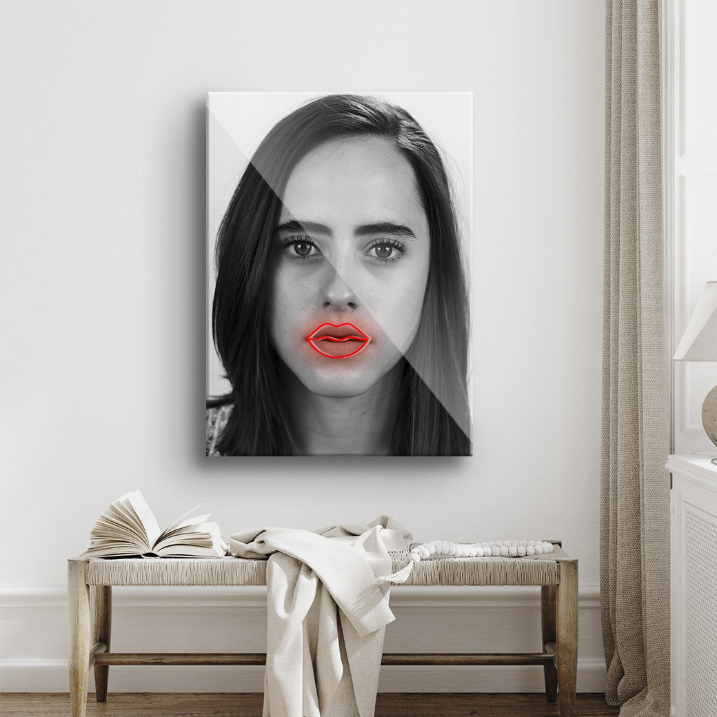 Cuadro Neón Labios Personalizable