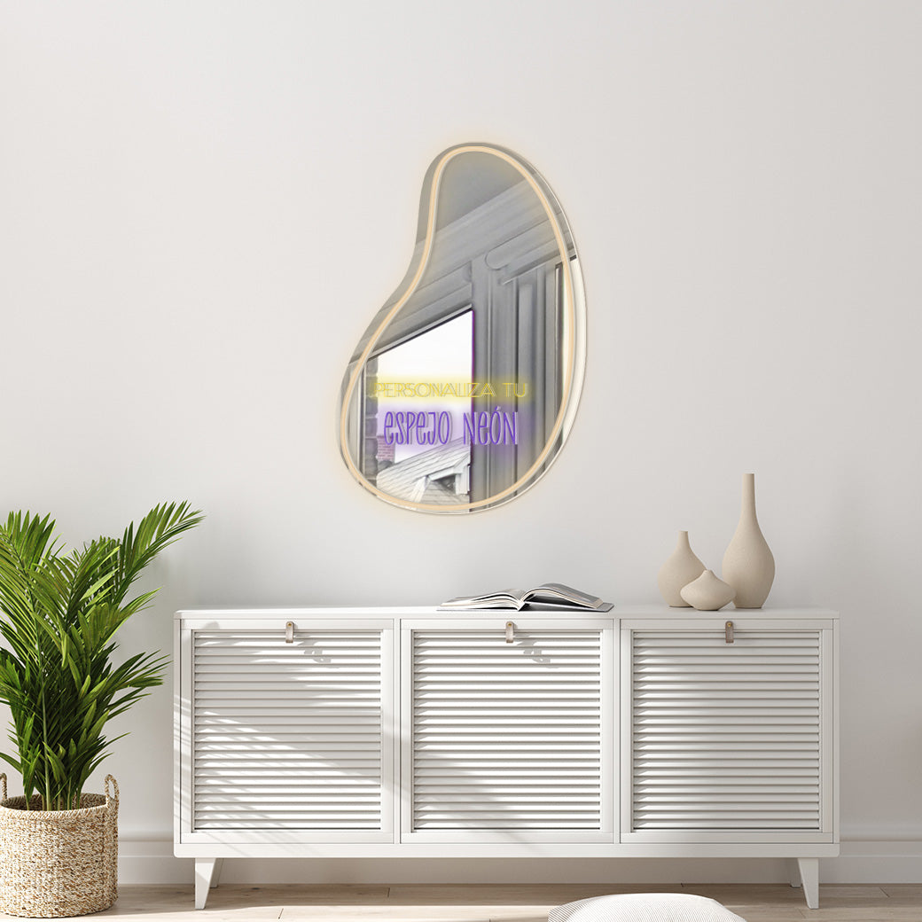Espejo Neón Figura Irregular Personalizable