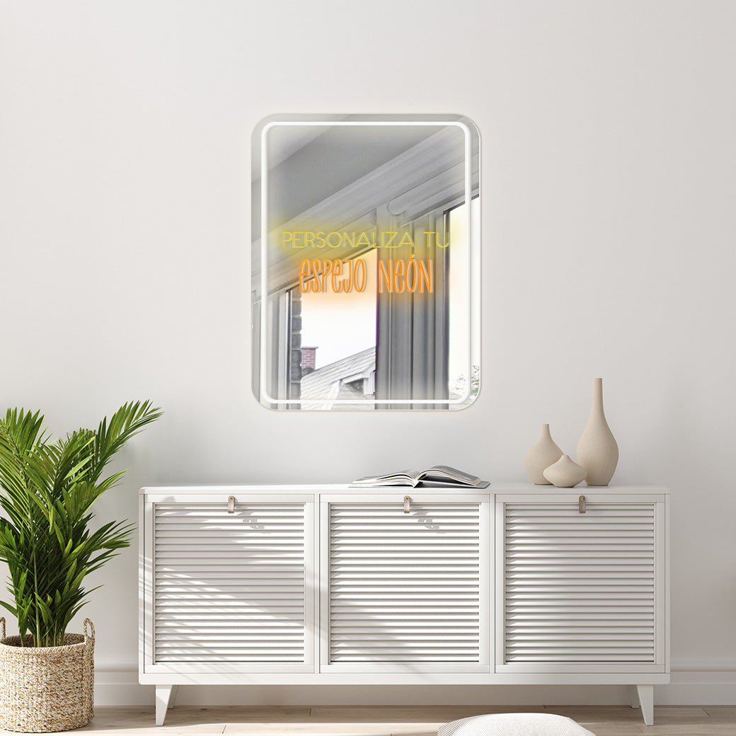 Espejo Neón Rectangular Personalizable