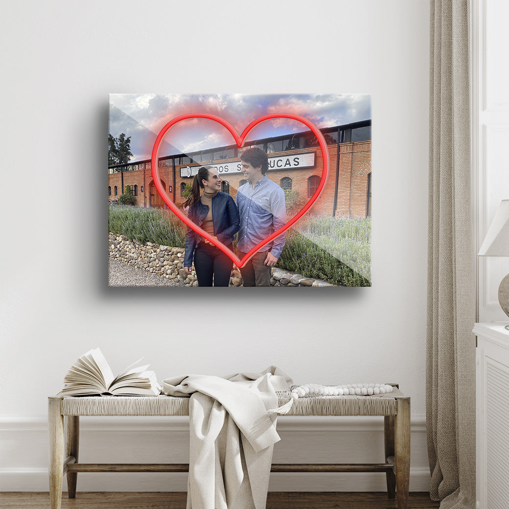 Cuadro Neón Enamorados Personalizable