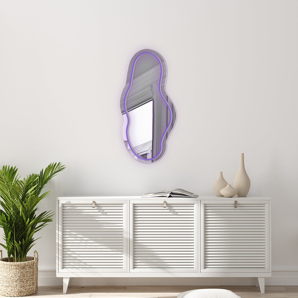 Espejo Neón Olas