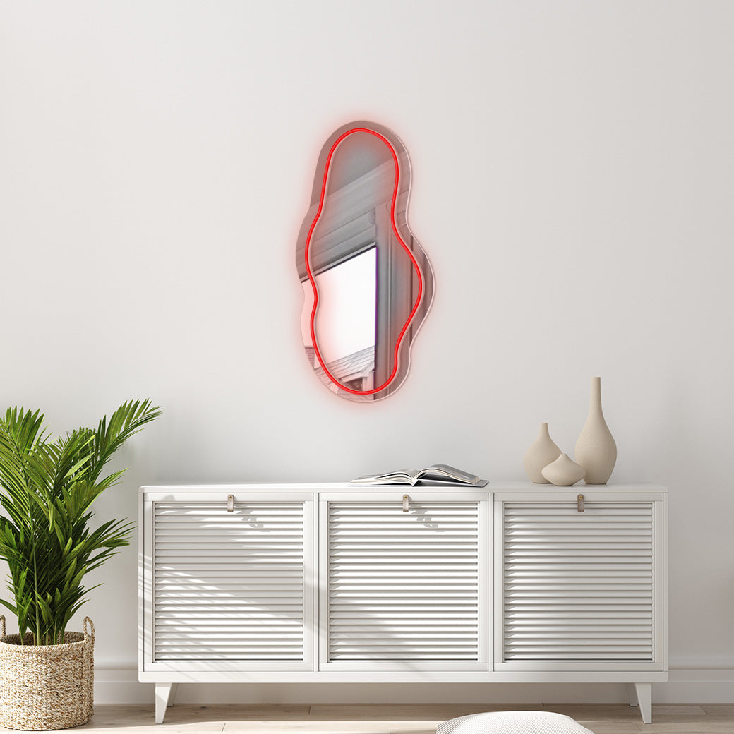 Espejo Neón Olas