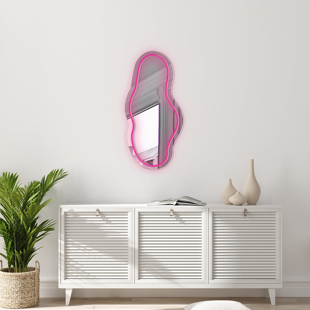 Espejo Neón Olas