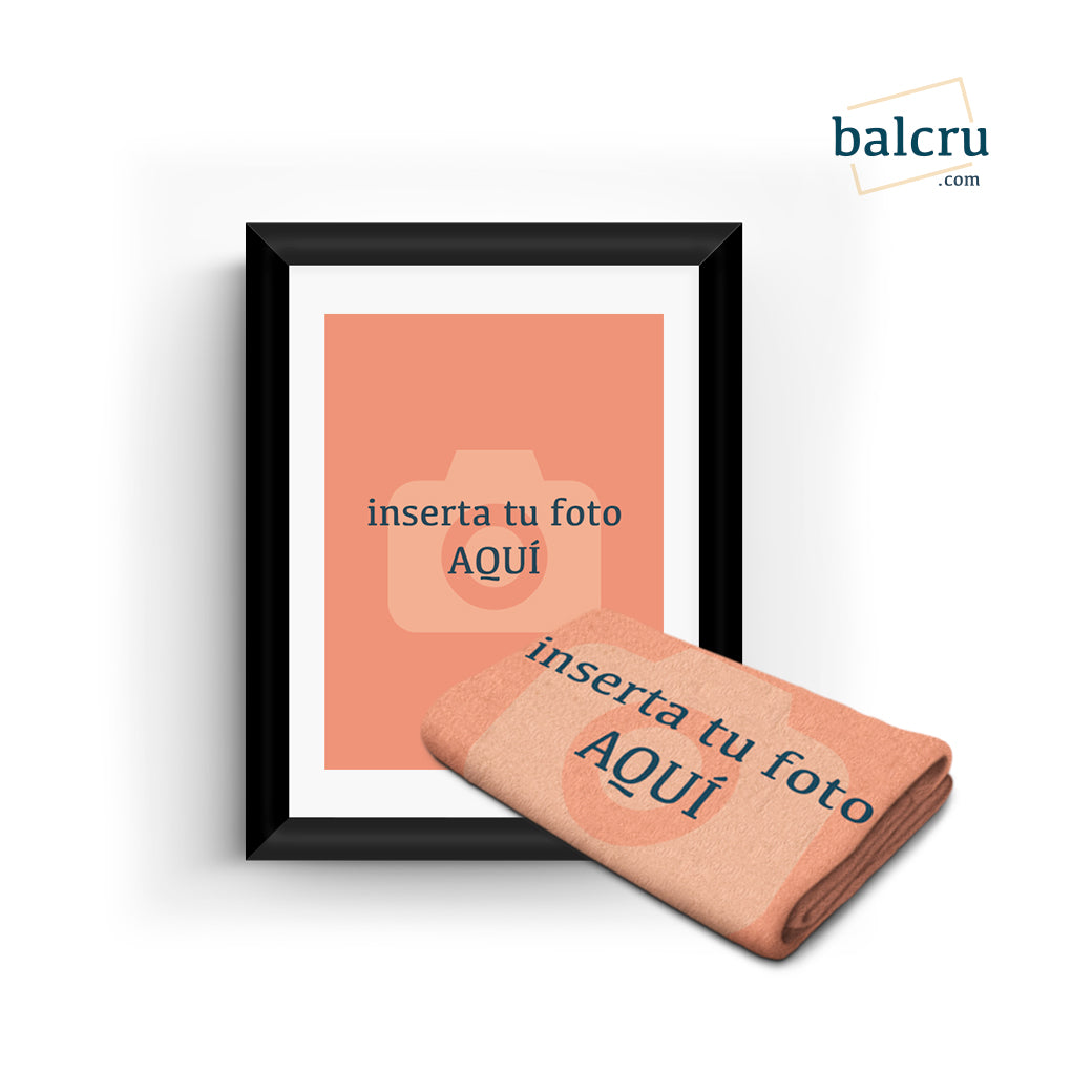 Paquete Cuadro Enmarcado y Frazada