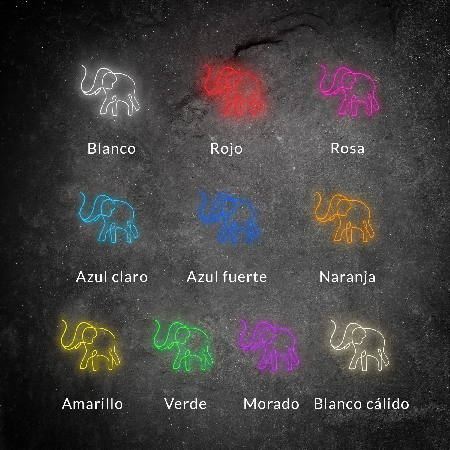 Espejo Neón Elefante