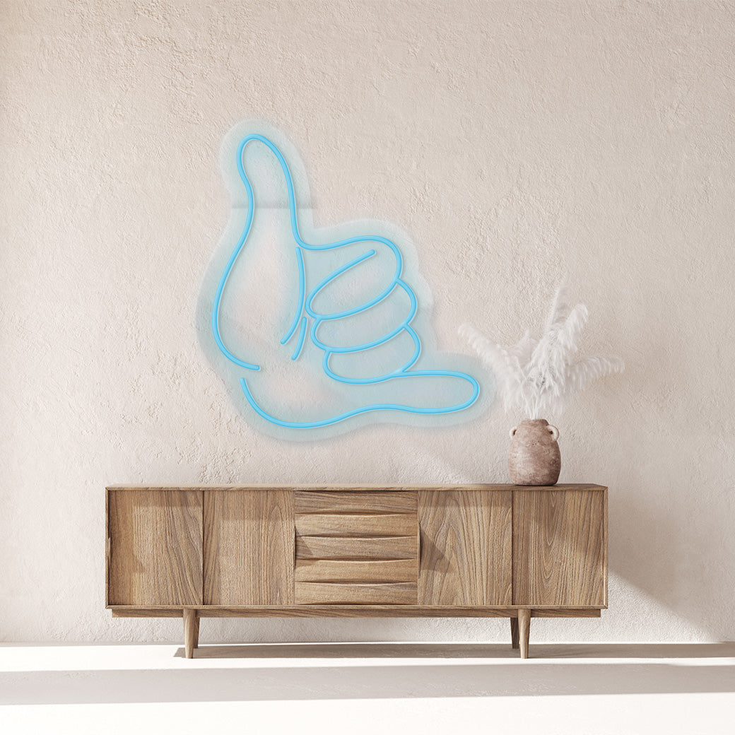 Shaka Sign Neón