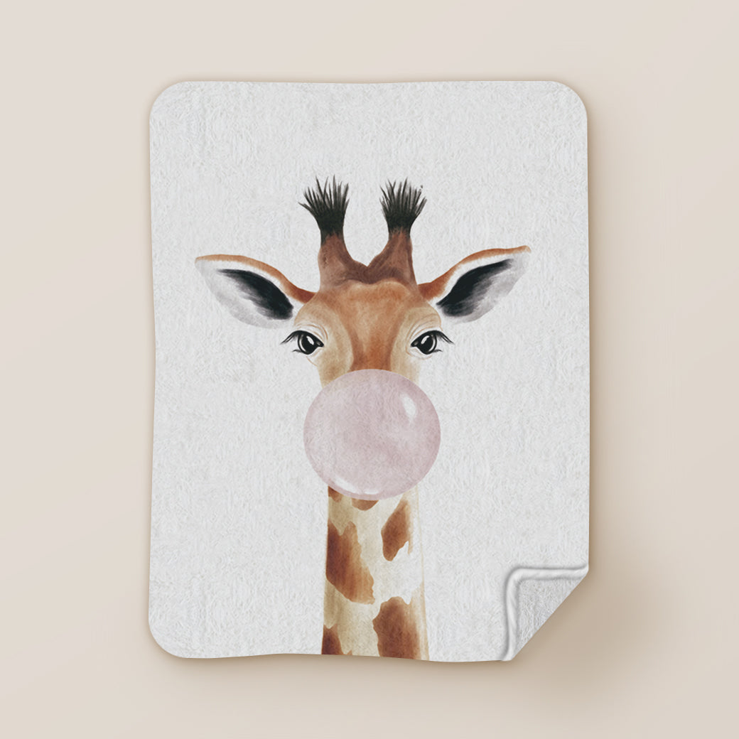 Cobija Frazada Jirafa bubble gum - balcru