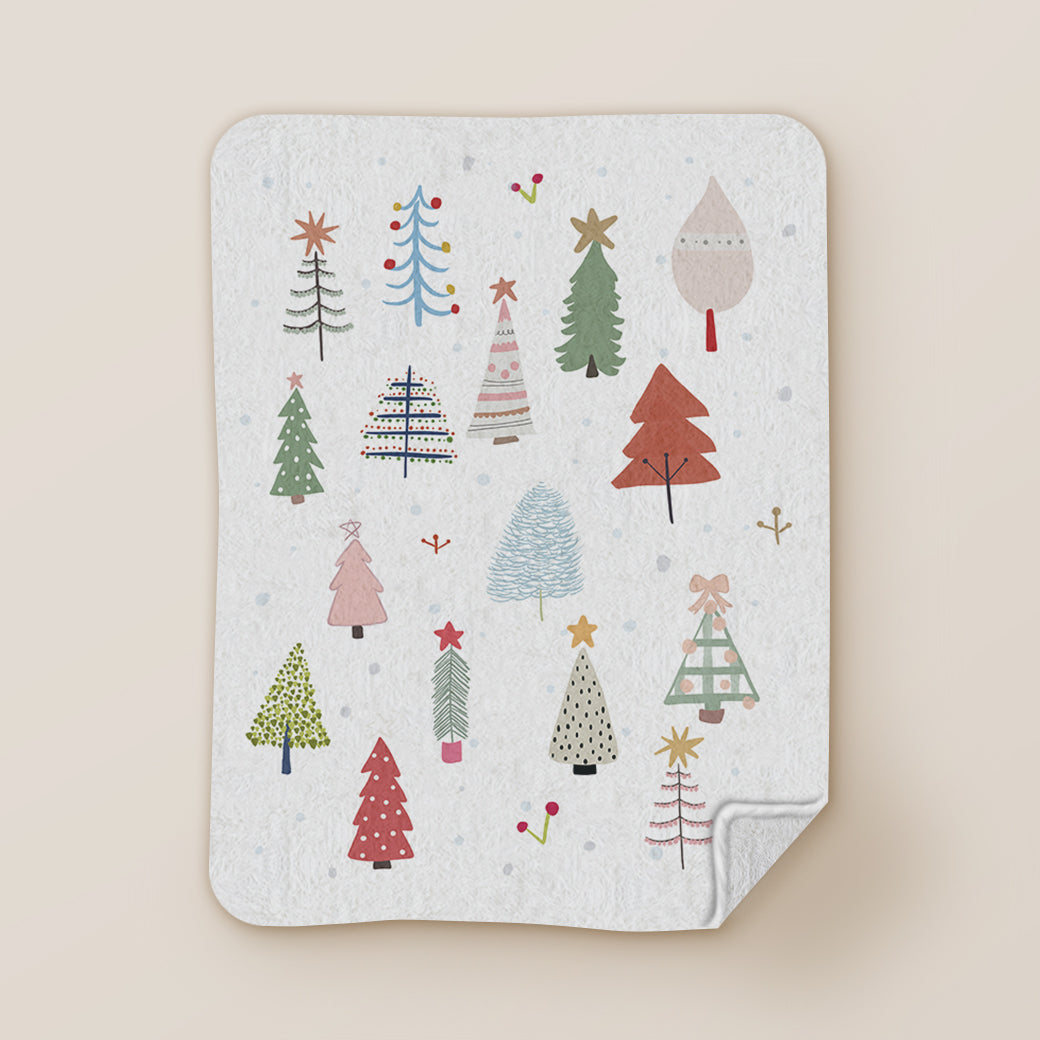 Cobija Frazada Christmas trees - balcru