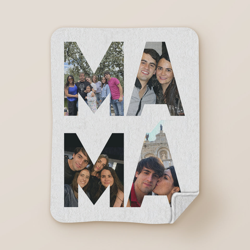 Cobija frazada personalizable mamá letras