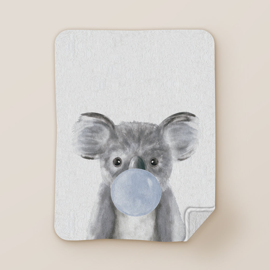 Cobija Frazada Koala blue bubble gum - balcru