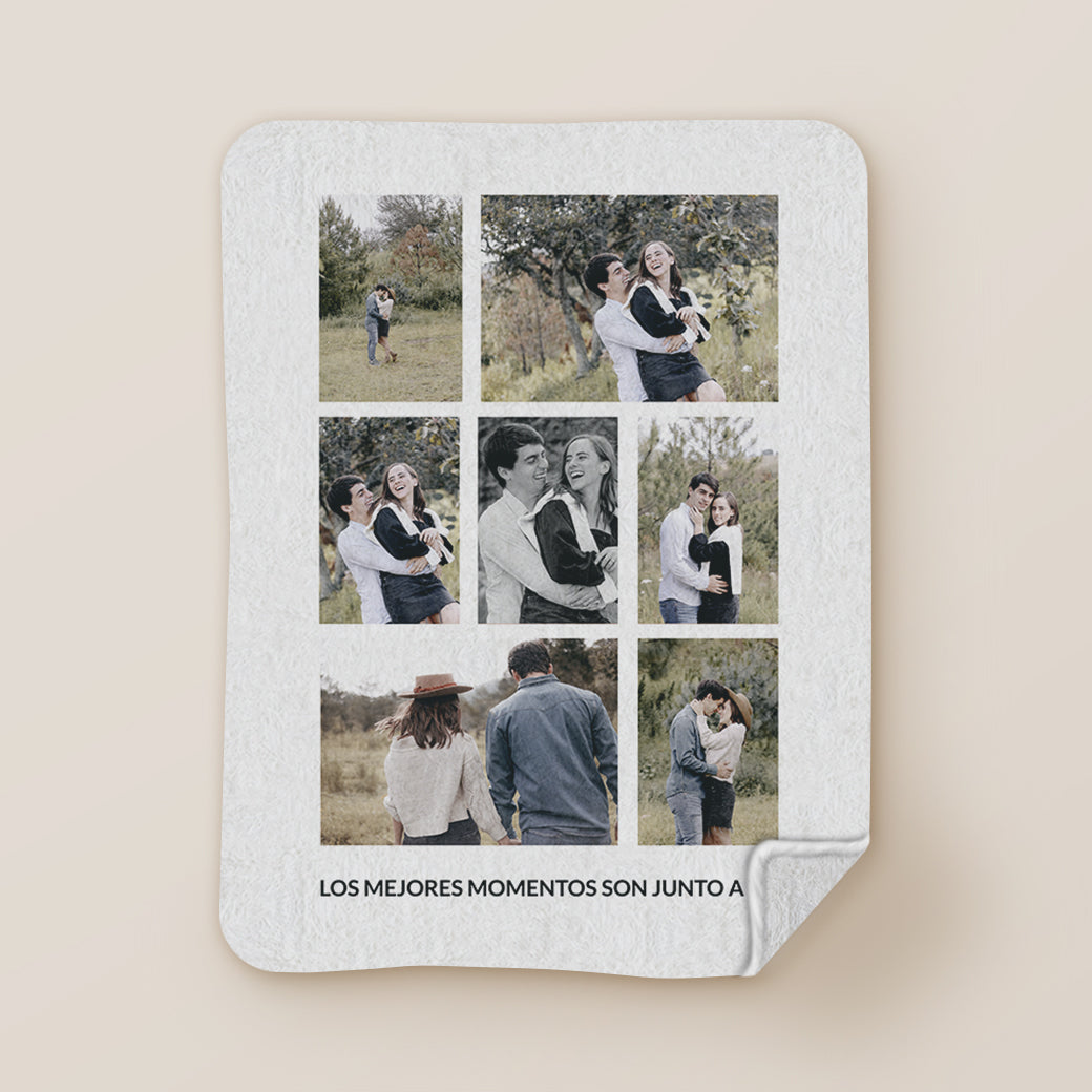 Cobija frazada personalizable collage 3