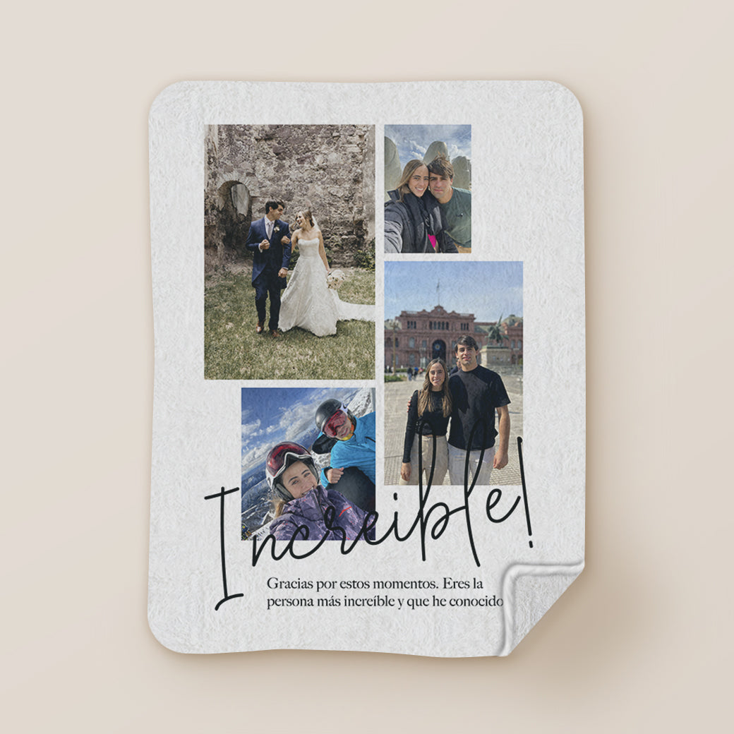 Cobija frazada personalizable collage 4