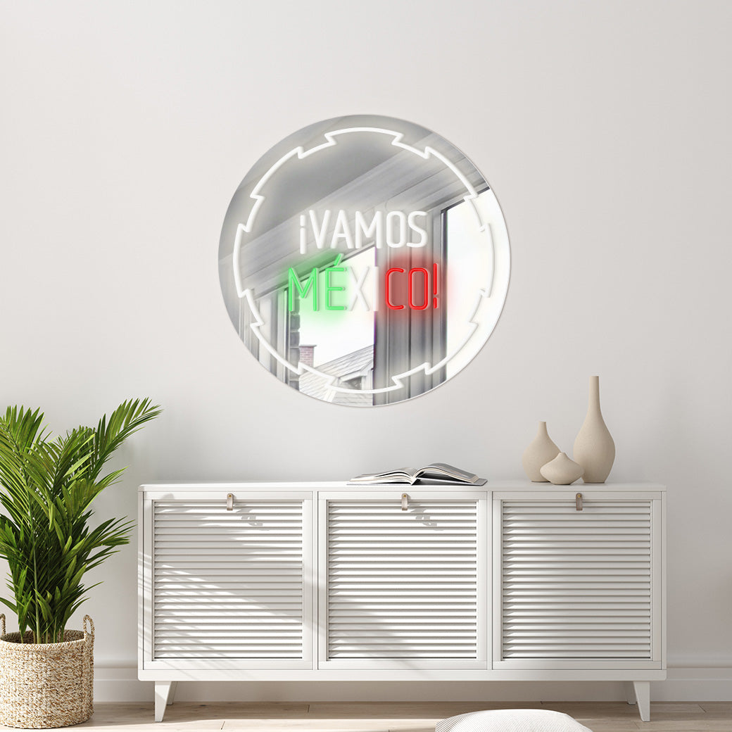 Vamos México Espejo Neón