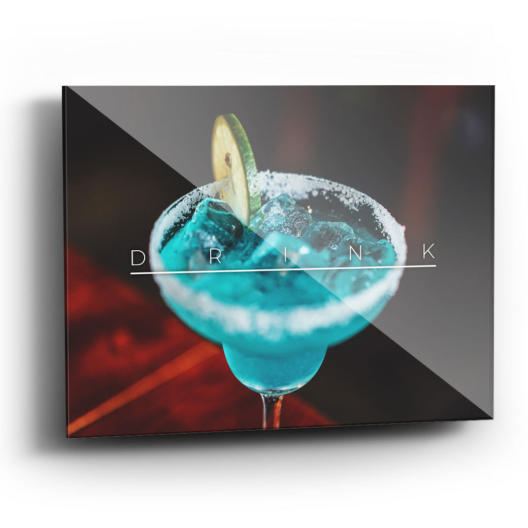 Cuadro de Cóctel Azul Neón