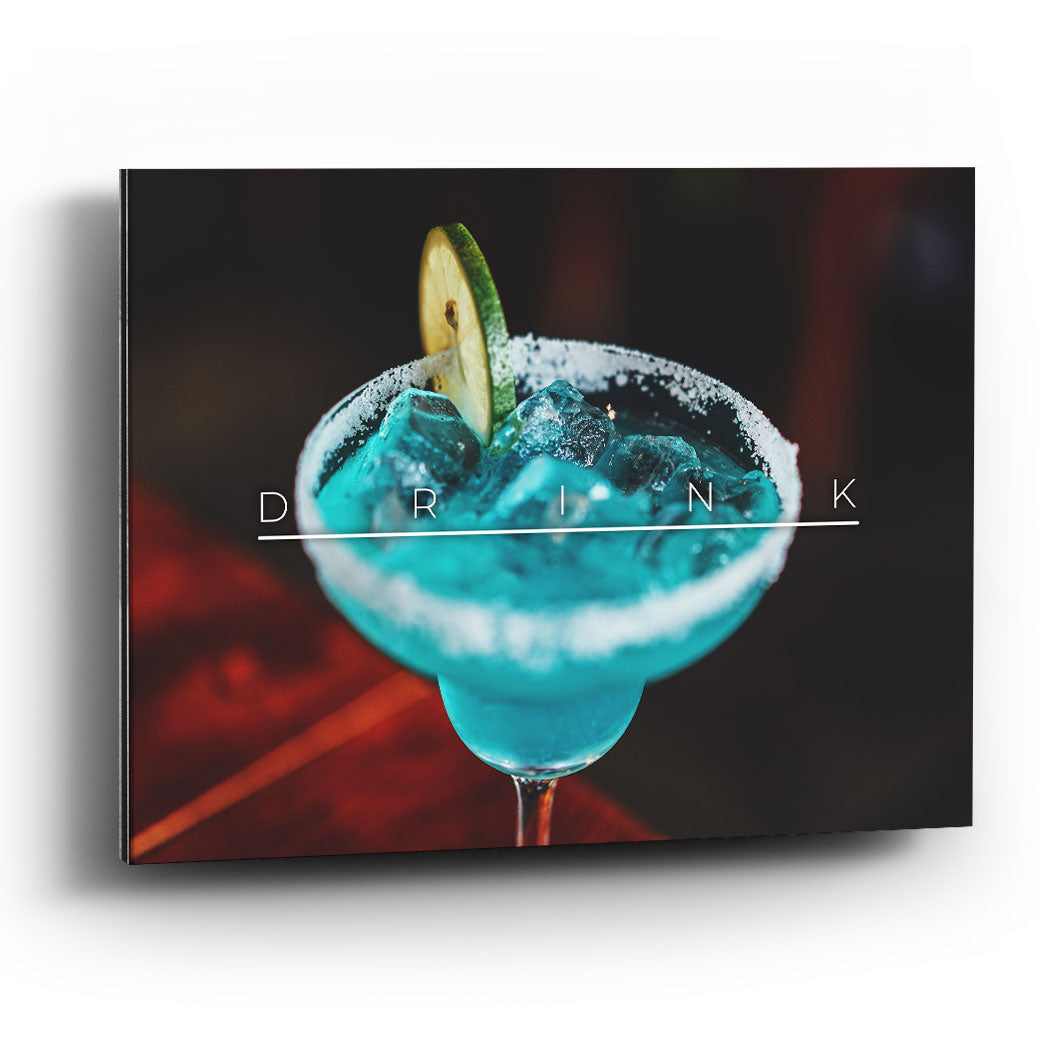 Cuadro de Cóctel Azul Neón