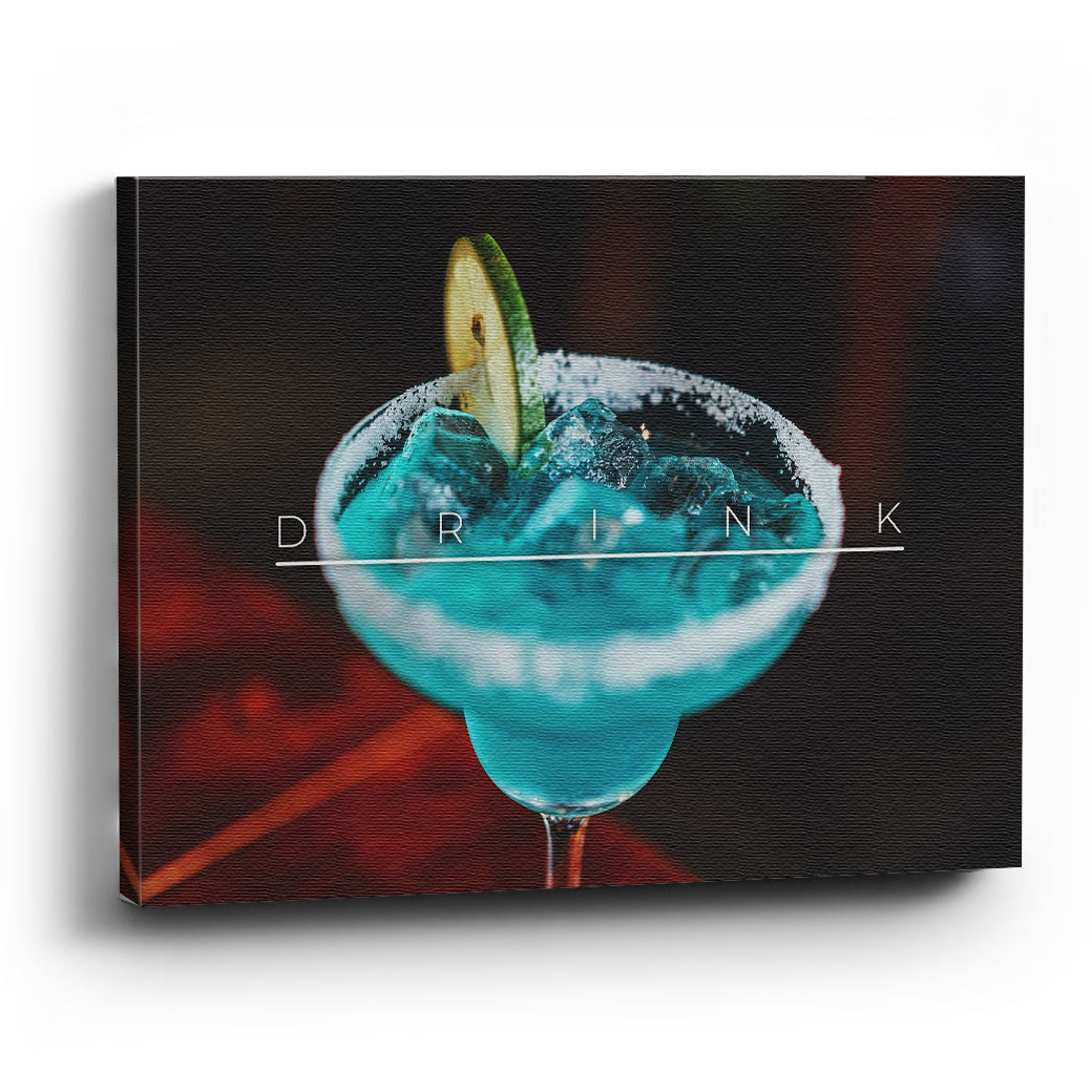 Cuadro de Cóctel Azul Neón