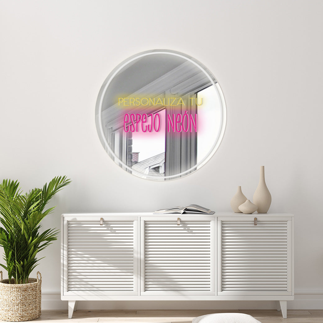 Espejo Neón Circular Personalizable
