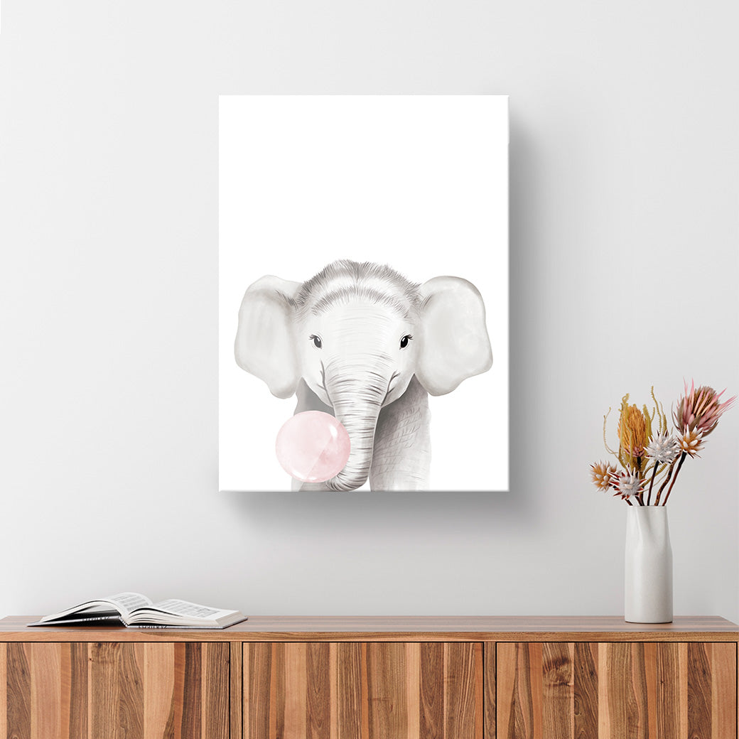 Cuadro de Elefante Pink Bubble gum