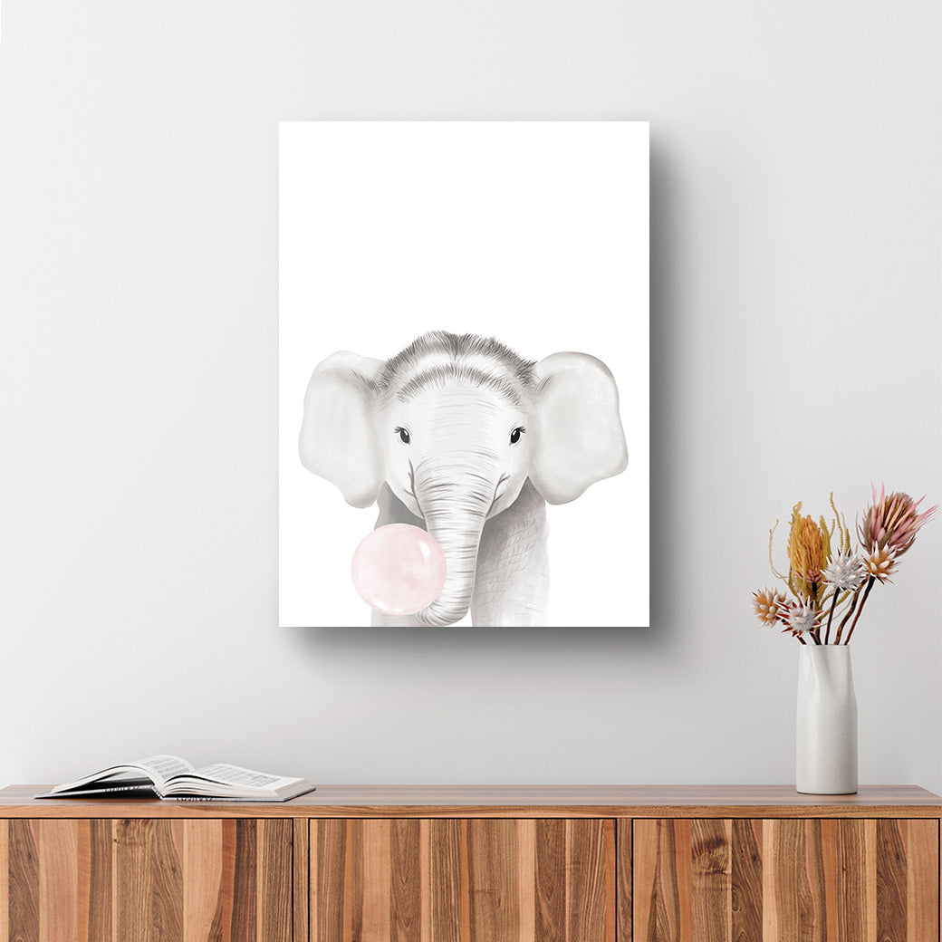 Cuadro de Elefante Pink Bubble gum