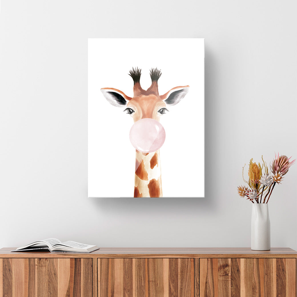 Cuadro de Jirafa Pink Bubble gum