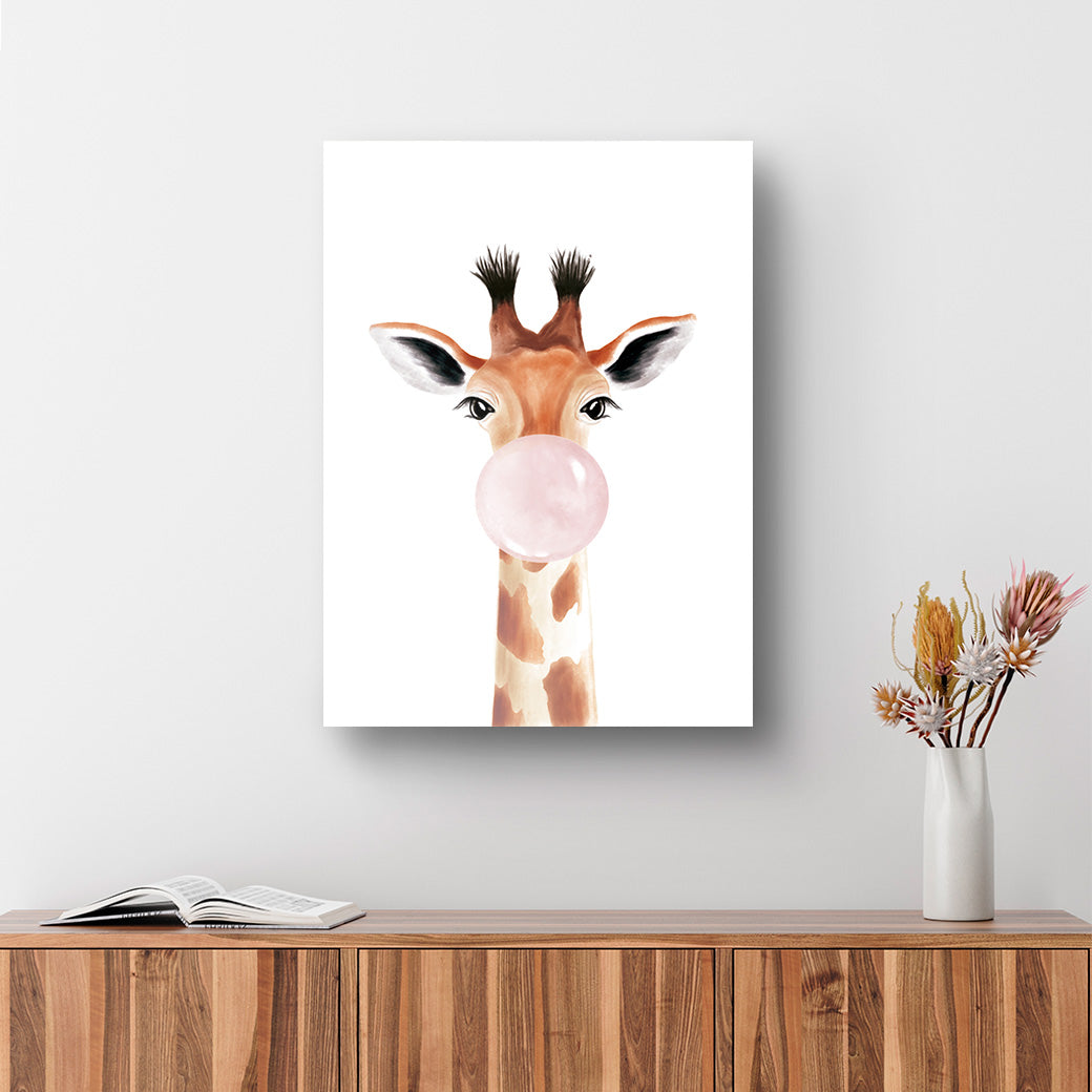 Cuadro de Jirafa Pink Bubble gum